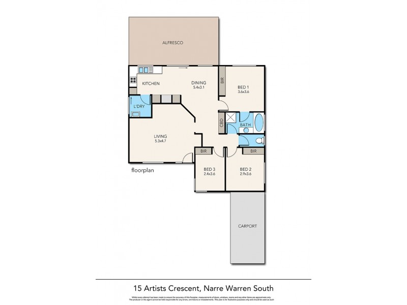 15 Artists Crescent, Narre Warren South VIC 3805 Floorplan