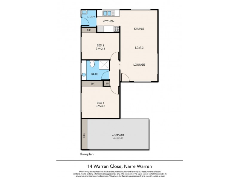 14 Warren Close, Narre Warren VIC 3805 Floorplan