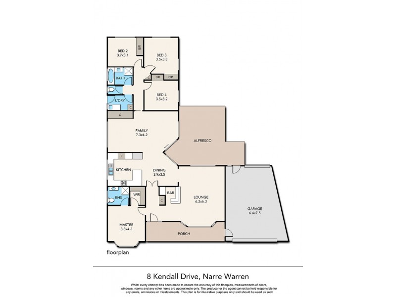 8 Kendall Drive, Narre Warren VIC 3805 Floorplan