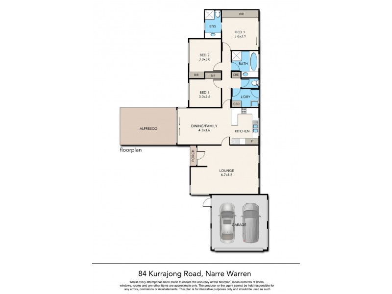 84 Kurrajong Road, Narre Warren VIC 3805 Floorplan