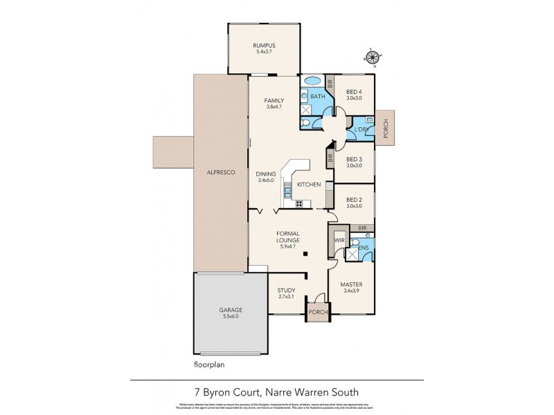 7 Byron Court, Narre Warren South VIC 3805 Floorplan