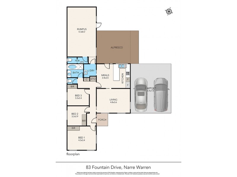 83 Fountain Drive, Narre Warren VIC 3805 Floorplan