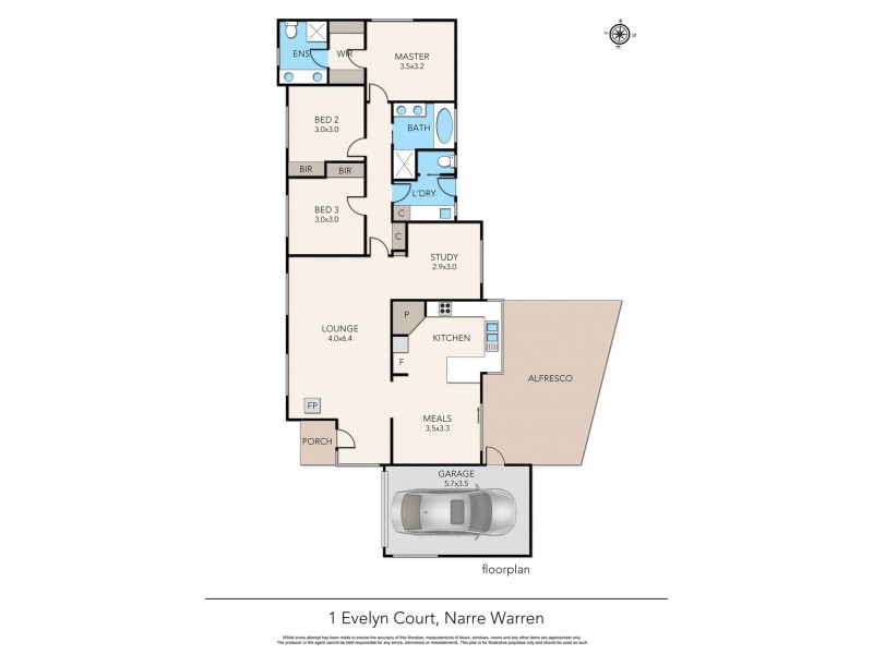 1 Evelyn Court, Narre Warren VIC 3805 Floorplan