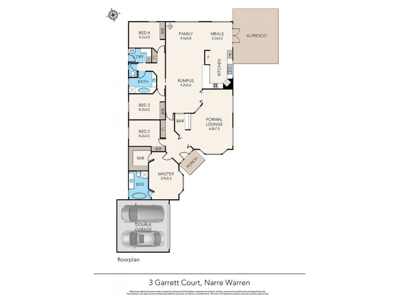 3 Garrett Court, Narre Warren VIC 3805 Floorplan
