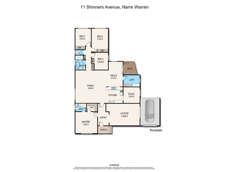 11 Shinners Avenue, Narre Warren VIC 3805 Floorplan