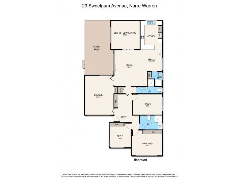 23 Sweetgum Avenue, Narre Warren VIC 3805 Floorplan