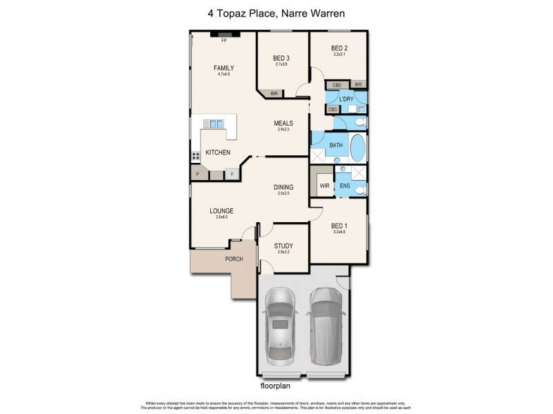 4 Topaz Place, Narre Warren VIC 3805 Floorplan