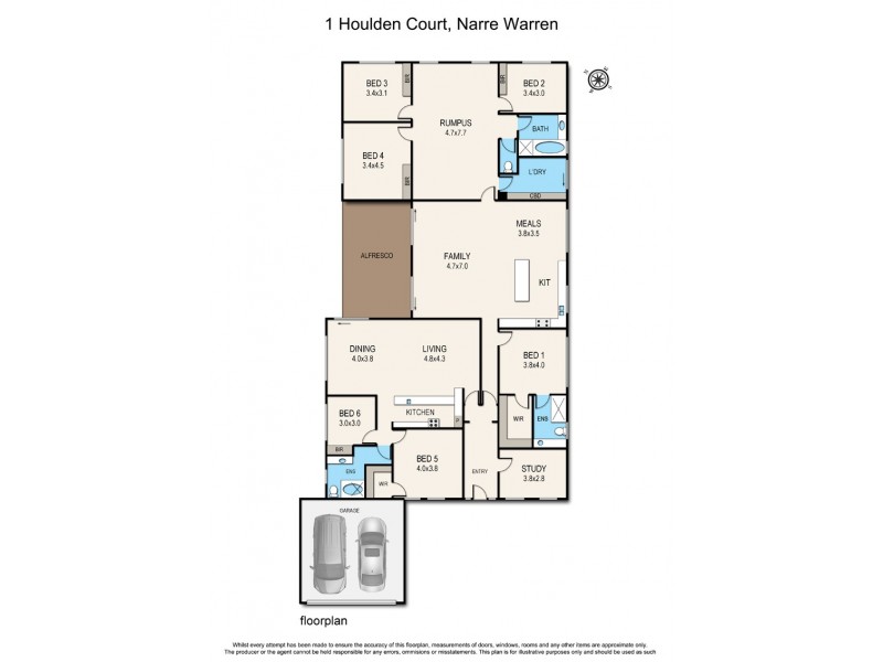 1 Houlden Court, Narre Warren VIC 3805 Floorplan