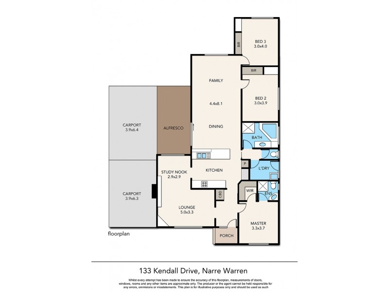 133 Kendall Drive, Narre Warren VIC 3805 Floorplan