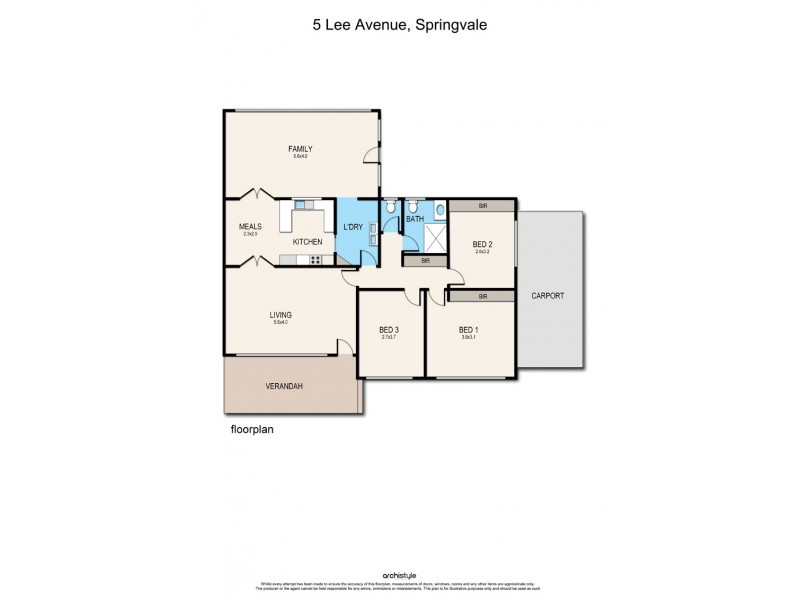 5 Lee Avenue, Springvale VIC 3171 Floorplan