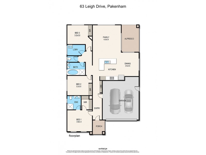 63 Leigh Drive, Pakenham VIC 3810 Floorplan