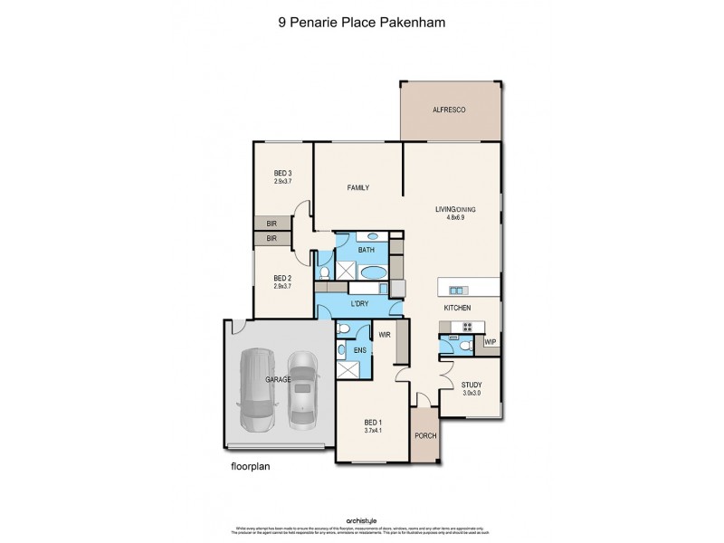 9 Penarie Place, Pakenham VIC 3810 Floorplan
