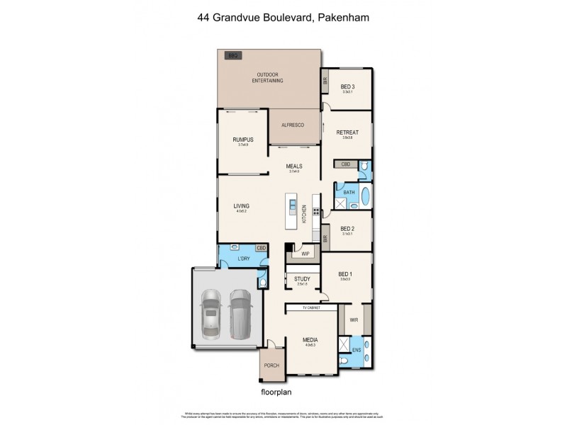 44 Grandvue Boulevard, Pakenham VIC 3810 Floorplan