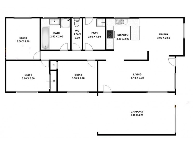 22 Beeville Rd, Petrie QLD 4502 Floorplan