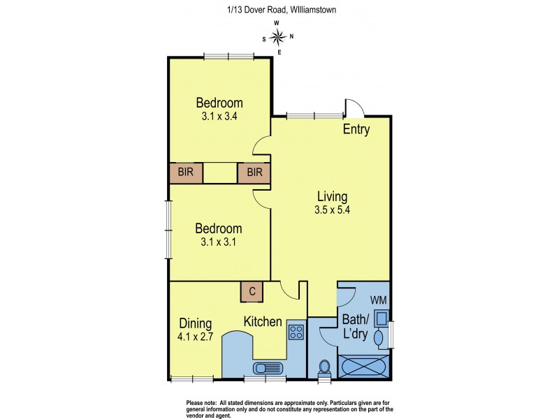 1/13 Dover Road, Williamstown VIC 3016 Floorplan