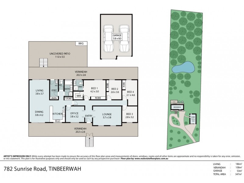 782 Sunrise Rd, Tinbeerwah QLD 4563 Floorplan