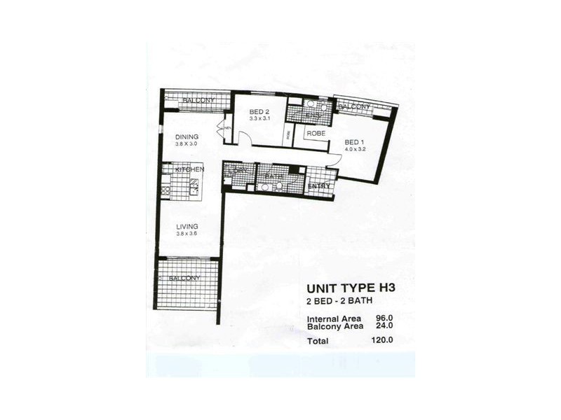 293/82 Boundary Street “River Place Apartments”, Brisbane City QLD 4000 Floorplan