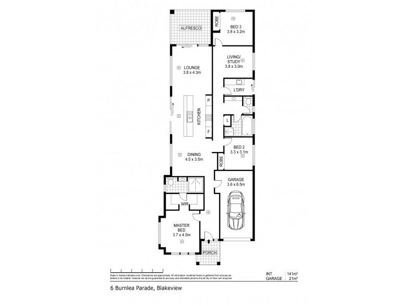 6 Burnlea parade, Blakeview SA 5114 Floorplan