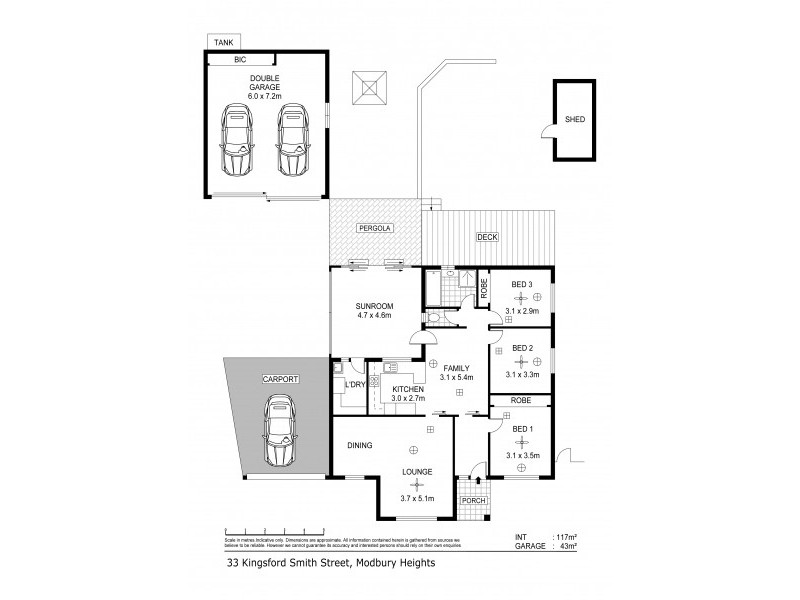 33 Kingsford Smith Street, Modbury Heights SA 5092 Floorplan