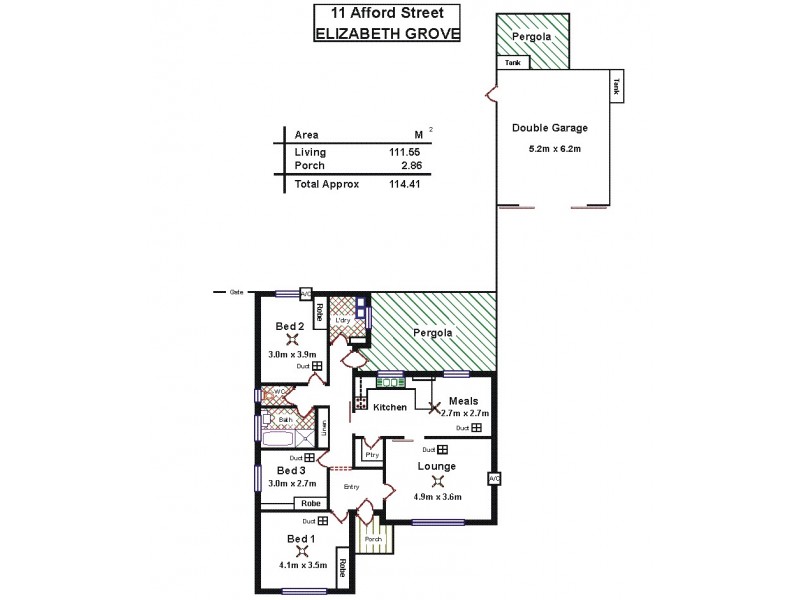 11 Afford Street, Elizabeth Grove SA 5112 Floorplan