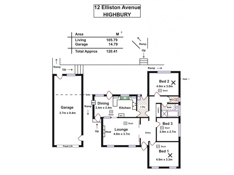 12 Elliston Avenue, Highbury SA 5089 Floorplan