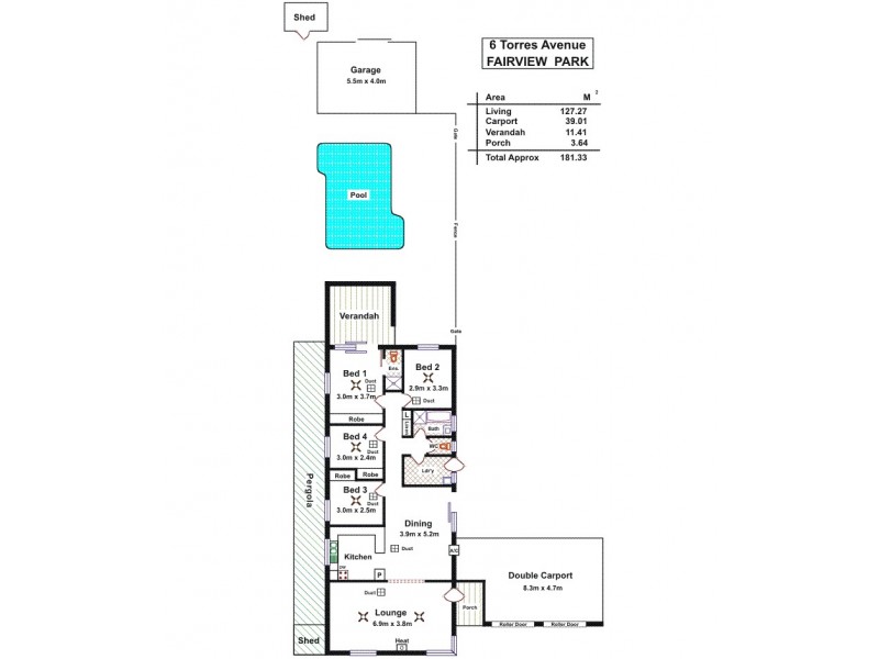 6 Torres Avenue, Fairview Park SA 5126 Floorplan