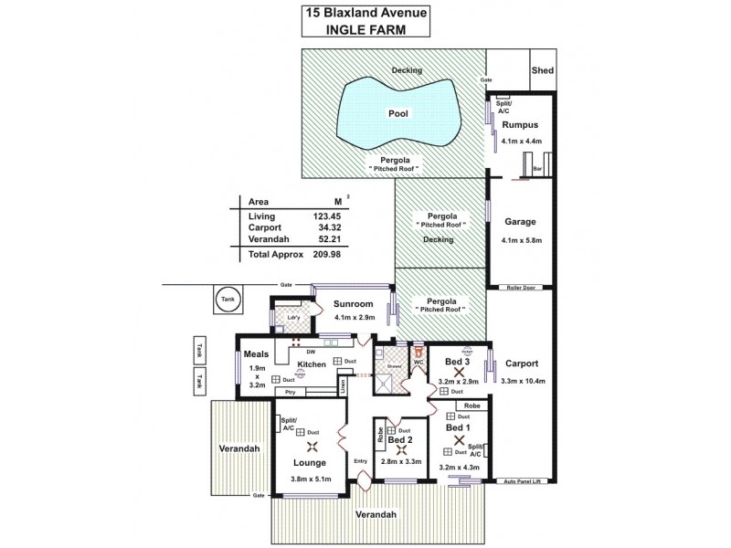 15 Blaxland Avenue, Ingle Farm SA 5098 Floorplan