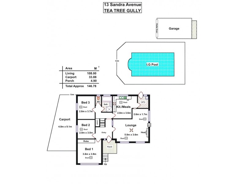 13 Sandra Avenue, Tea Tree Gully SA 5091 Floorplan
