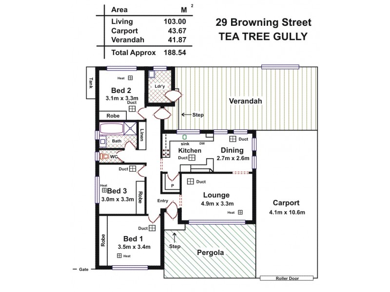 29 Browning Street, Tea Tree Gully SA 5091 Floorplan