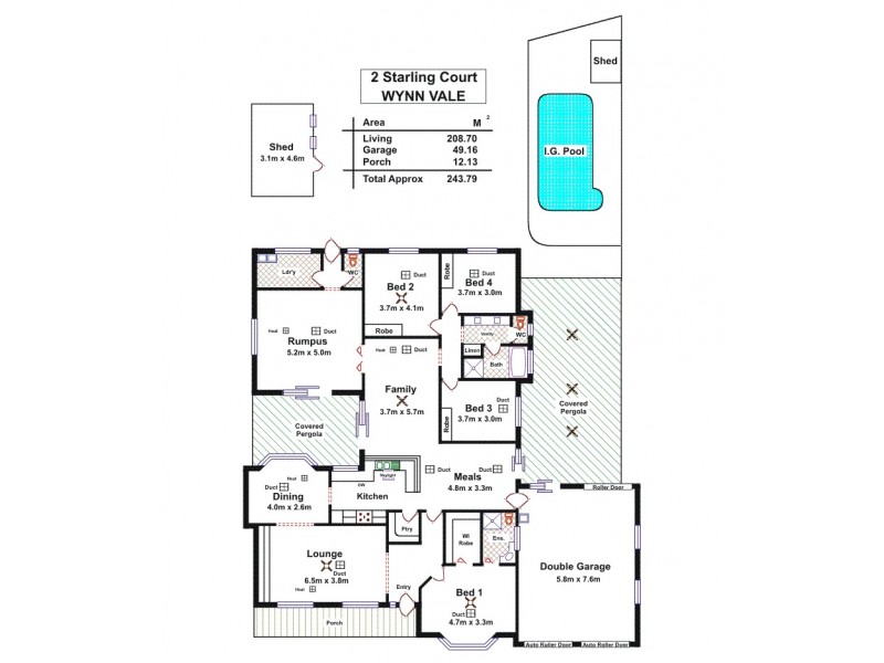 2 Starling Court, Wynn Vale SA 5127 Floorplan