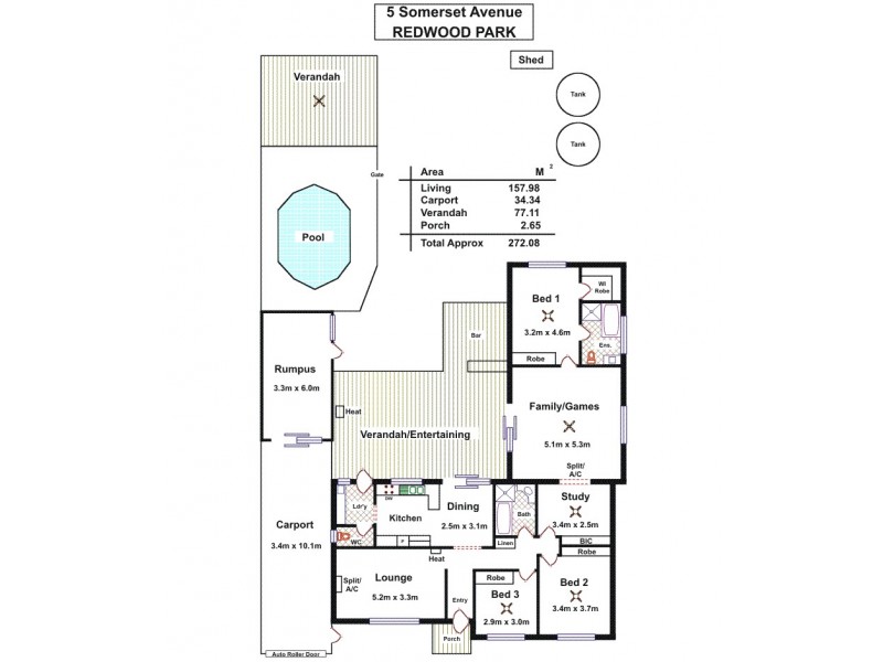 5 Somerset Avenue, Redwood Park SA 5097 Floorplan
