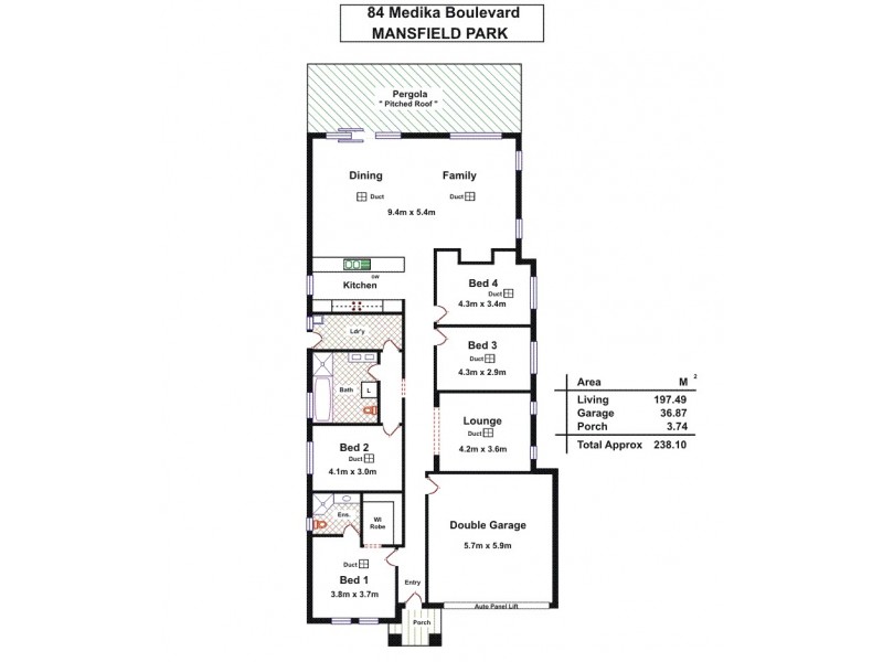 84 Medika Boulevard, Mansfield Park SA 5012 Floorplan