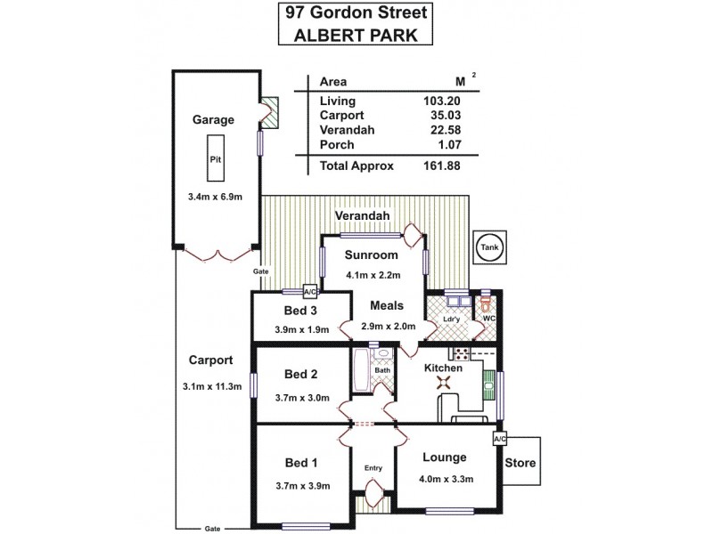 97 Gordon Street, Albert Park SA 5014 Floorplan