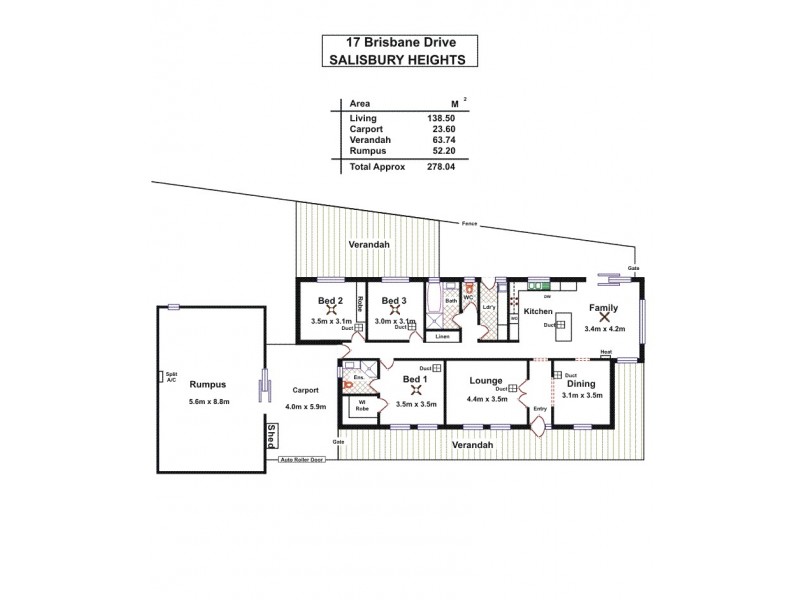 17 Brisbane Drive, Salisbury Heights SA 5109 Floorplan