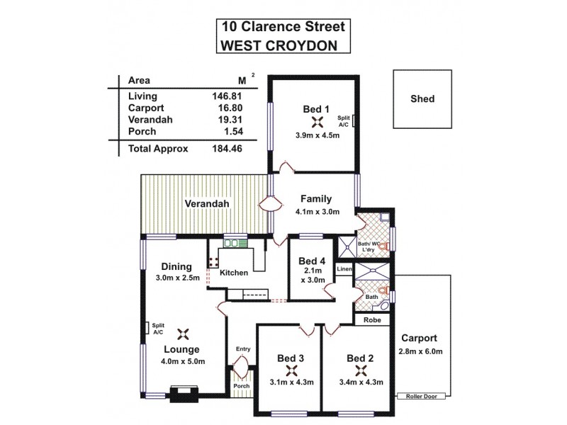 10 Clarence Street, West Croydon SA 5008 Floorplan
