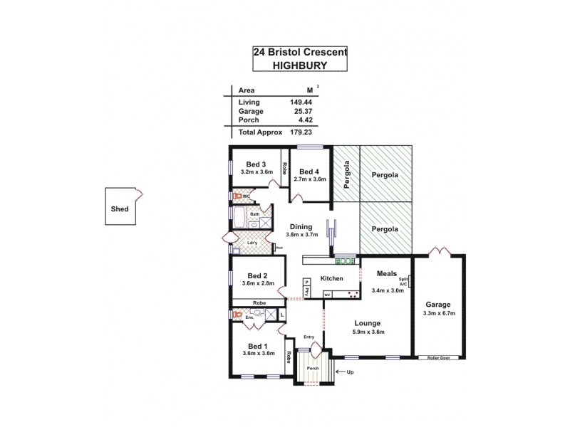 24 Bristol Crescent, Highbury SA 5089 Floorplan