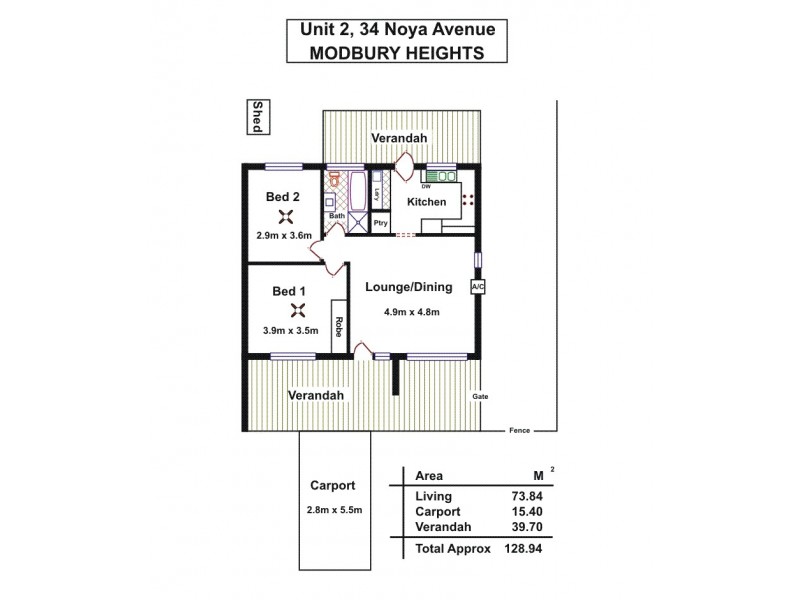 Unit 2, 34 Noya Avenue, Modbury Heights SA 5092 Floorplan