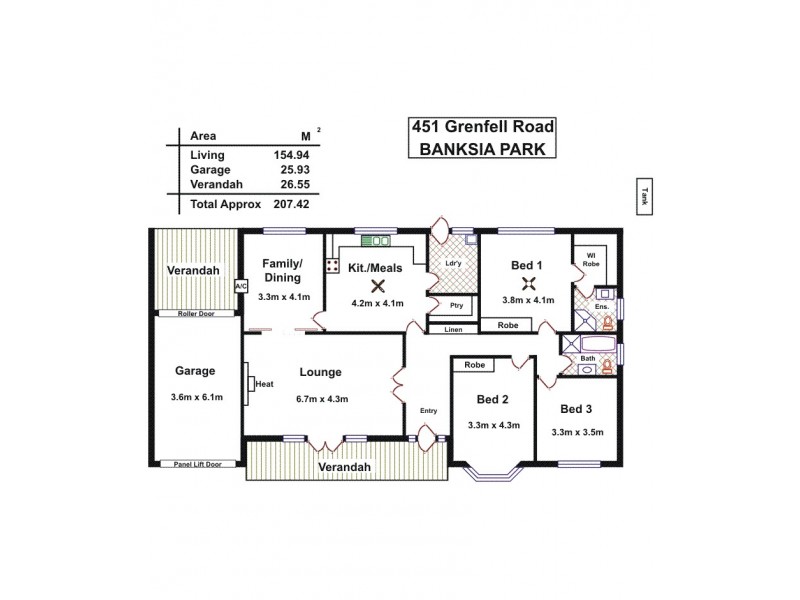 451 Grenfell Road, Banksia Park SA 5091 Floorplan