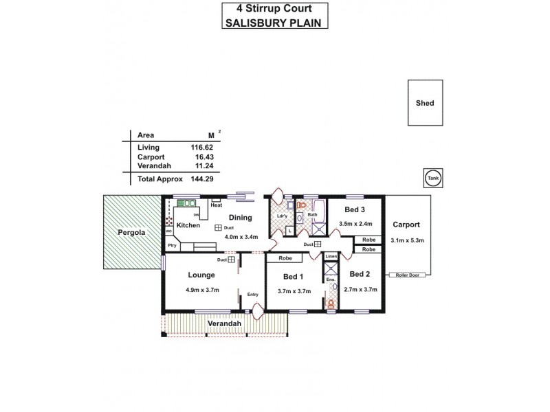 4 Stirrup Court, Salisbury Plain SA 5109 Floorplan