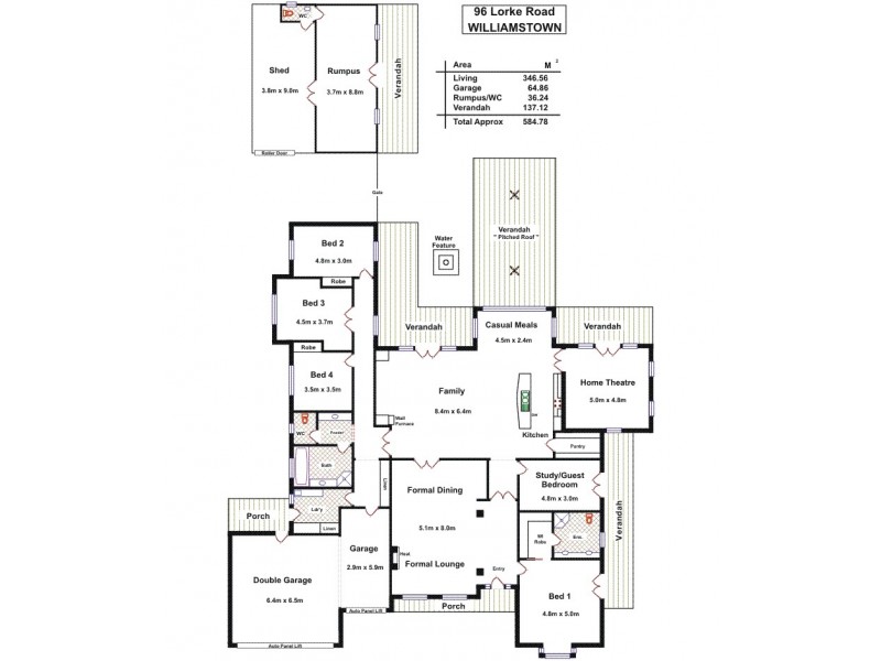 96 Lorke Road, Williamstown SA 5351 Floorplan