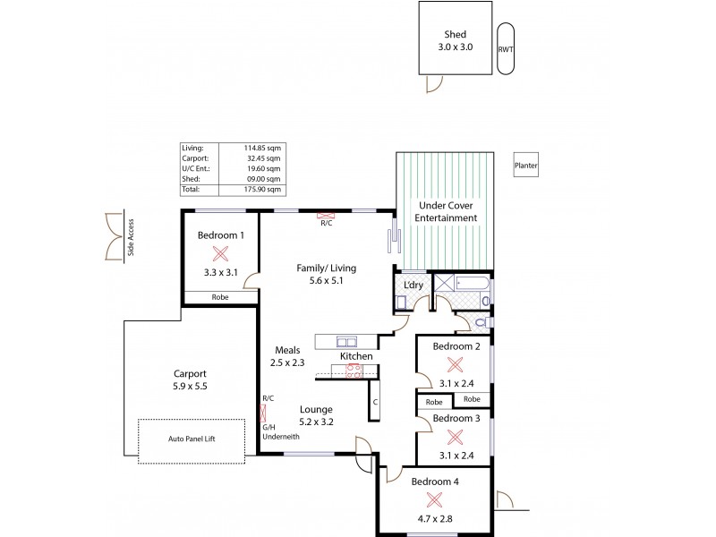 2 Minerva Crescent, Modbury Heights SA 5092 Floorplan