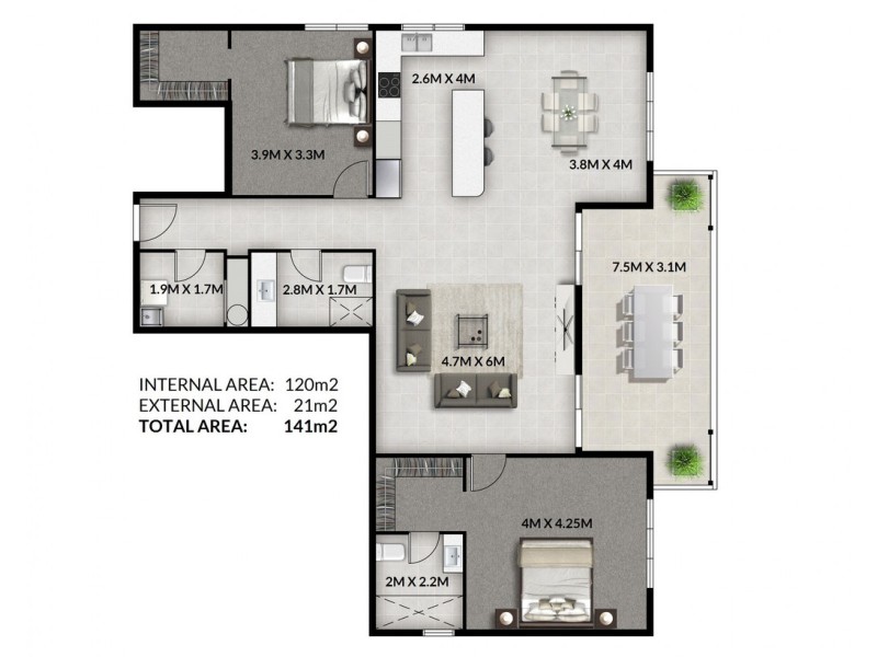 6/12 Louis Street, Redcliffe QLD 4020 Floorplan