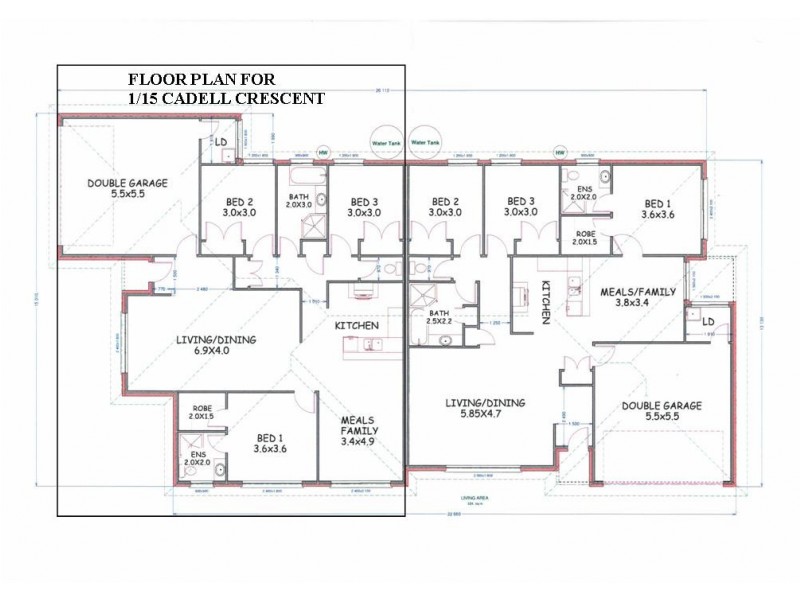 1/15 Cadell Crescent, Rothwell QLD 4022 Floorplan