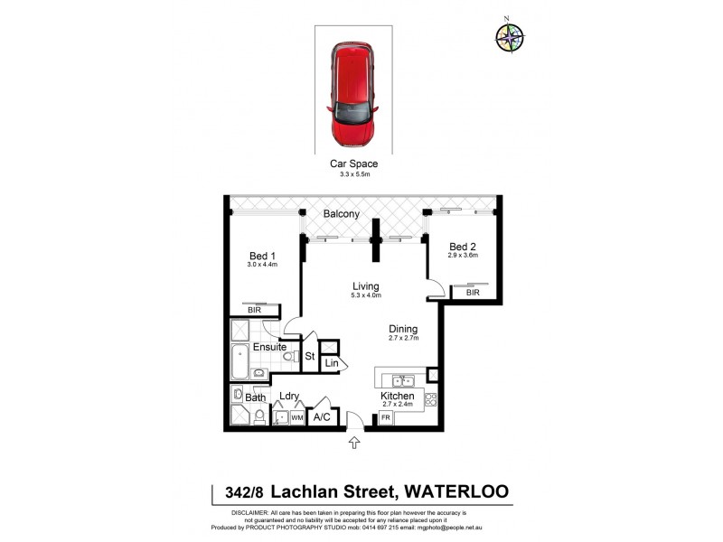 342/8 Lachlan Street, Waterloo NSW 2017 Floorplan