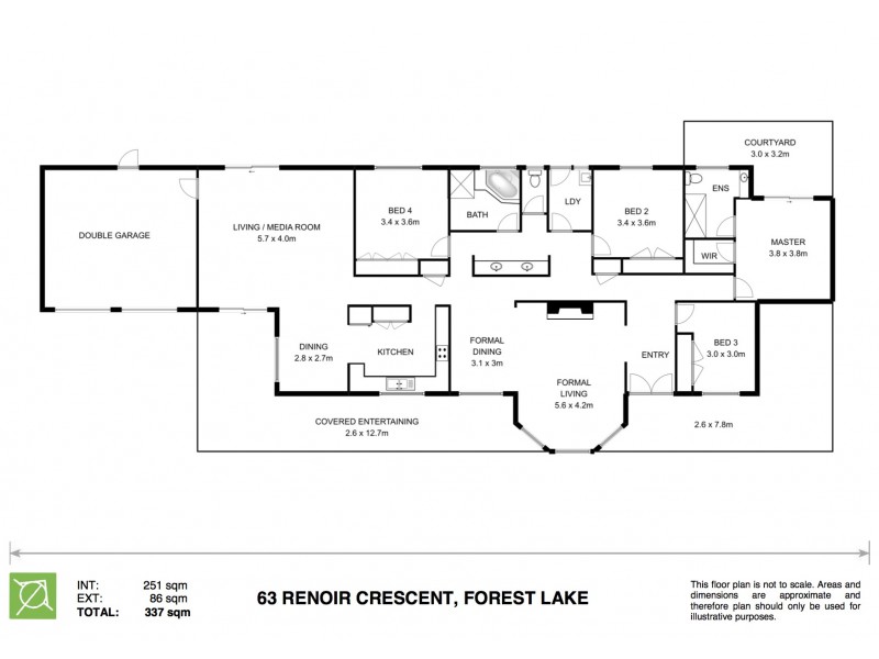 63 Renoir Crescent, Forest Lake QLD 4078 Floorplan