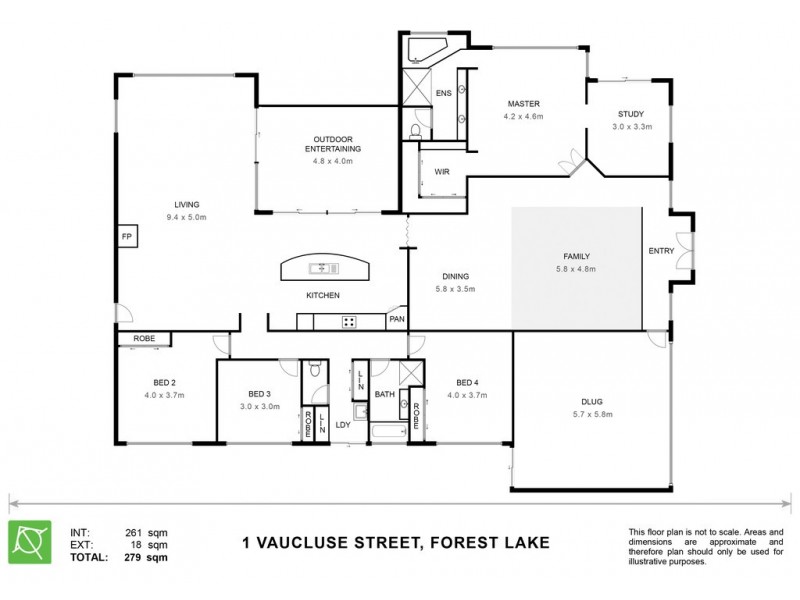 1 Vaucluse Street, Forest Lake QLD 4078 Floorplan