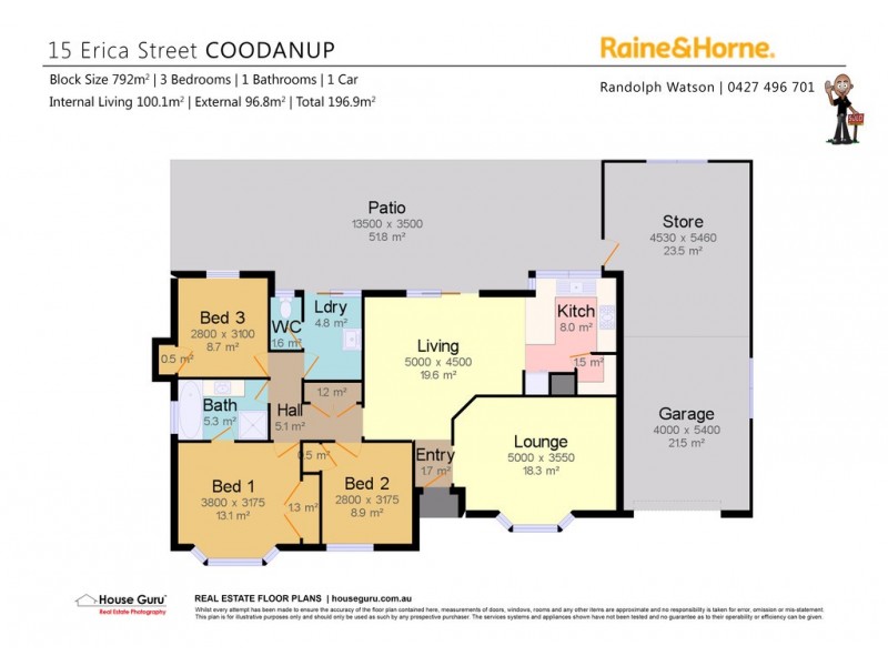 15 ERICA STREET, Coodanup WA 6210 Floorplan