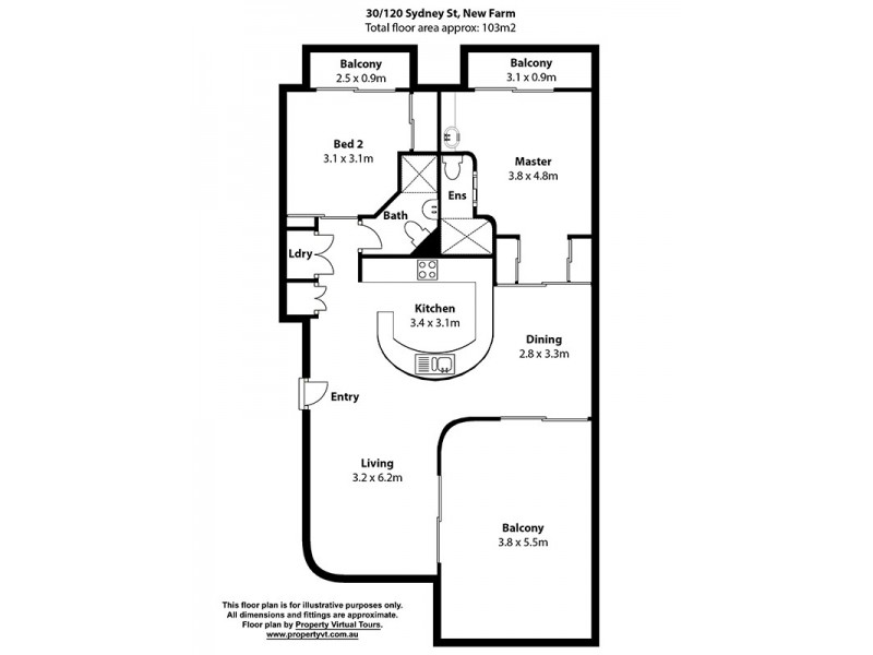30/120 Sydney Street, New Farm QLD 4005 Floorplan