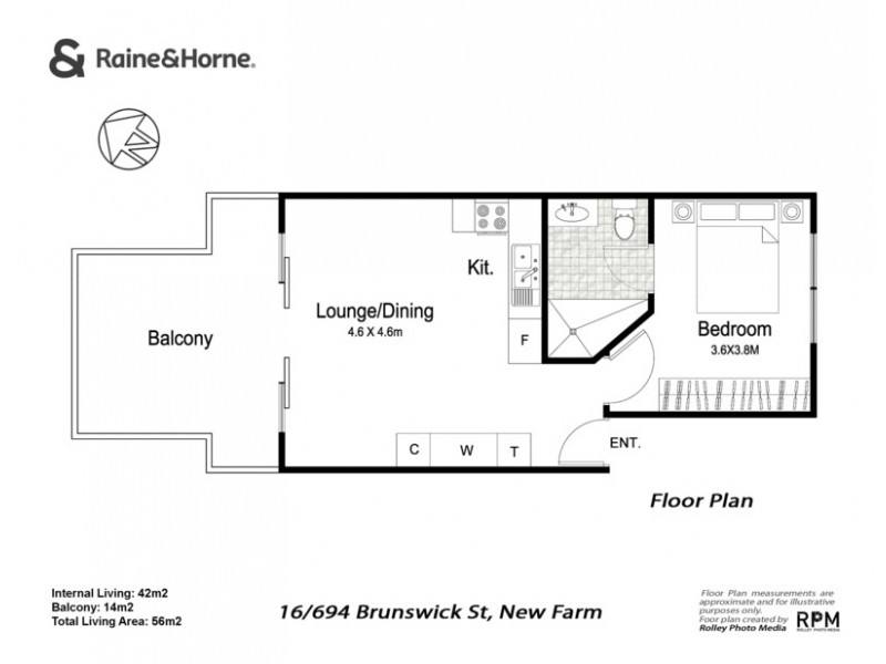 16/694 Brunswick Street, New Farm QLD 4005 Floorplan