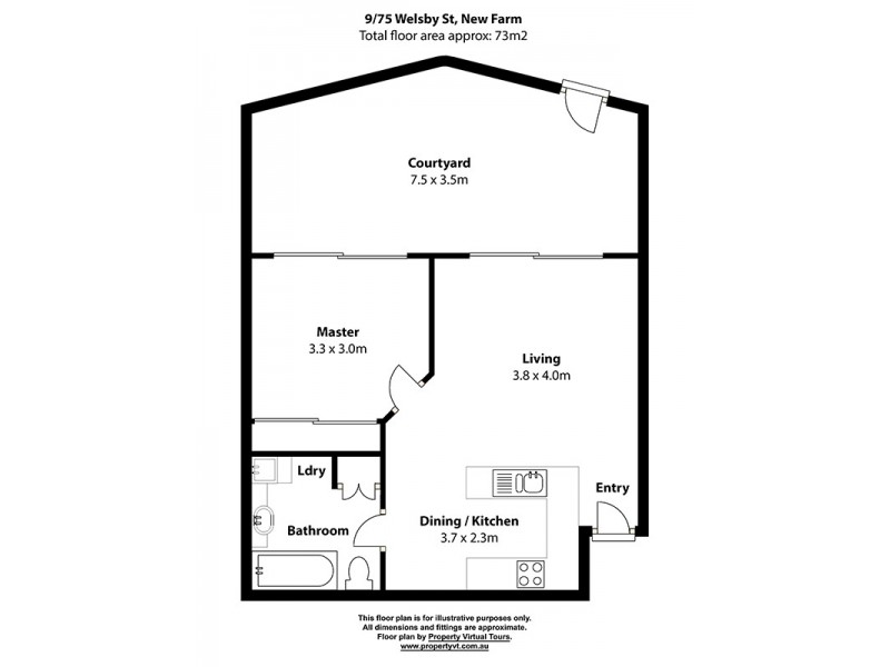 9/75 Welsby Street, New Farm QLD 4005 Floorplan